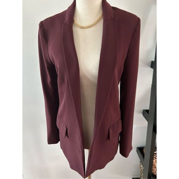 H&M Burgundy blazer oversized size 2 office blazer classy blazer - Picture 1 of 6